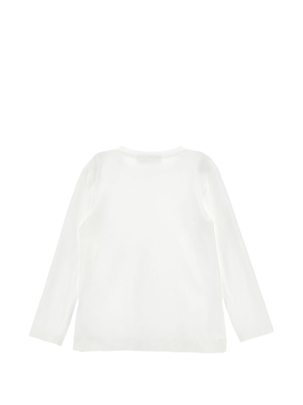 T-shirt per bambina Monnalisa Kids bianca con applicazione a fiori 11H608 8201 0001 MONNALISA KIDS