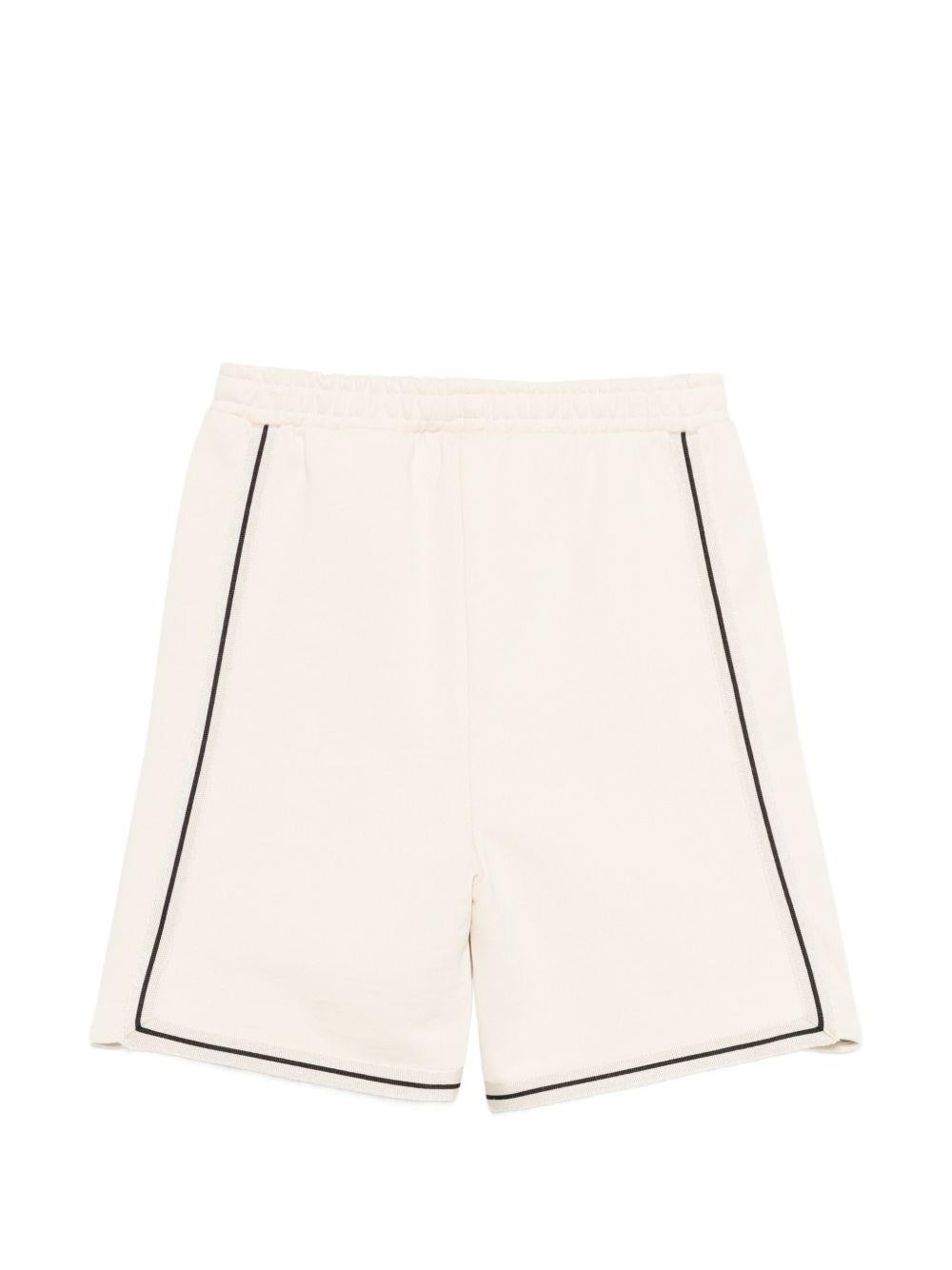 Shorts per bambino Palm Angels Kids beige con stampa logo PBCI007S26FLE001 092 PALM ANGELS KIDS