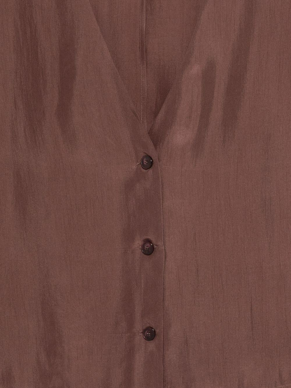 Camicia per donna Alysi marrone con scollo a V 116820 P6003 MOSTO ALYSI