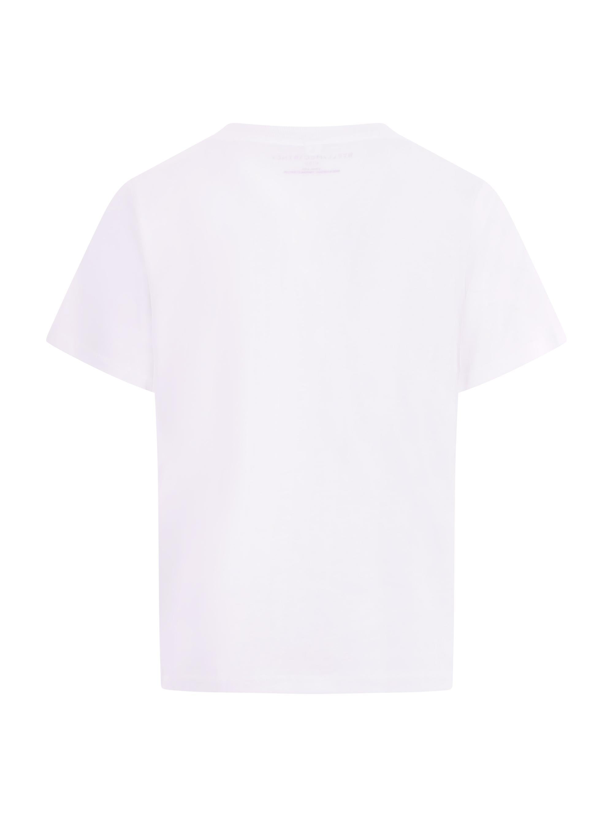 T-shirt per bambina Stella McCartney Kids bianca constampa grafica sul davanti TY8A61 Z0434 100 STELLA McCARTNEY KIDS