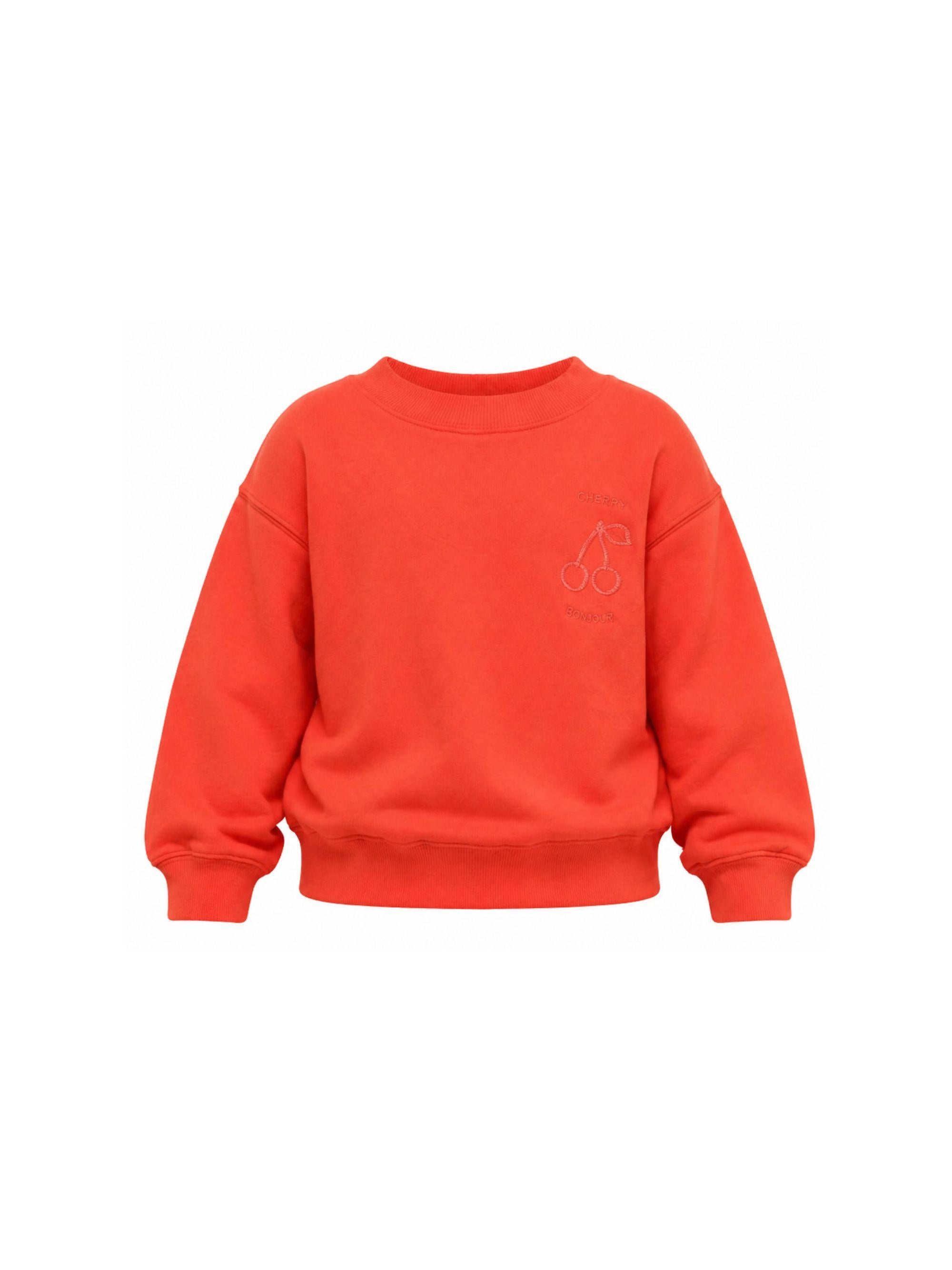 Felpa per bambina Bonpoint arancione con orlo a coste S06GSWK00010 151A BONPOINT KIDS