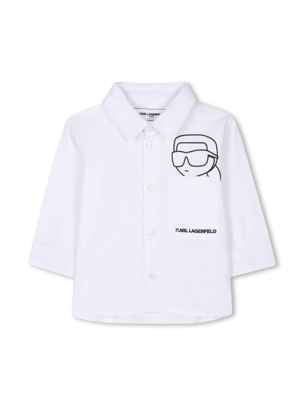 Set con pantaloni per neonato Karl Lagerfeld Kids bianco con motivo Ikonik Karl Z30505 N48 KARL LAGERFELD KIDS