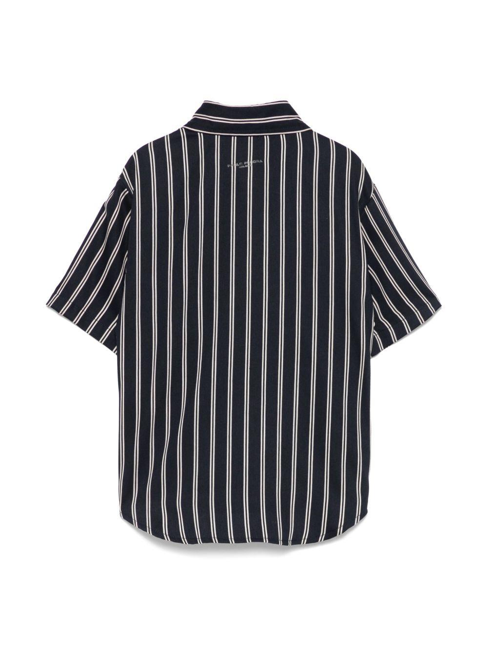 Camicia gessata per bambino Paolo Pecora Kids blu con colletto classico PP4028 BLU PAOLO PECORA KIDS