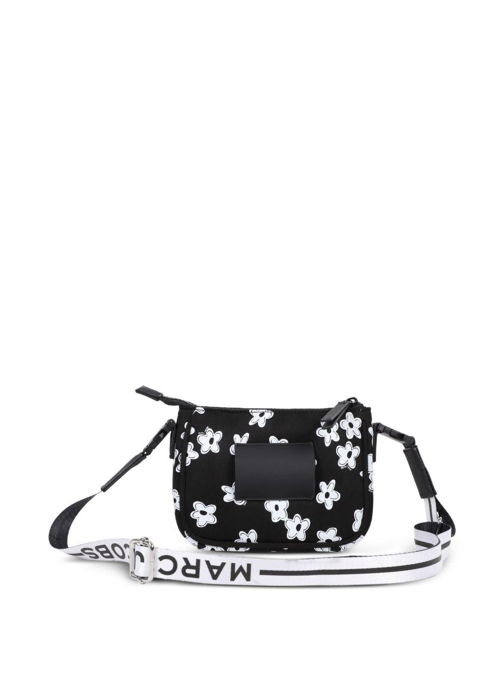 Borsa a tracolla per bambina The Marc Jacob Kids nera con stampa a fiori W60835 09B THE MARC JACOBS KIDS