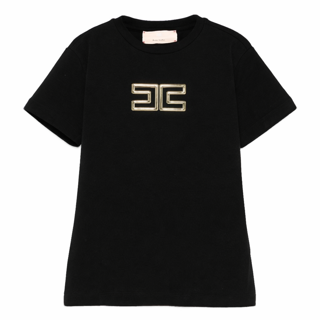 T-shirt per bambina Elisabetta Franchi La Mia Bambina nera con logo EFTS2610JE006 N005 ElISABETTA FRANCHI