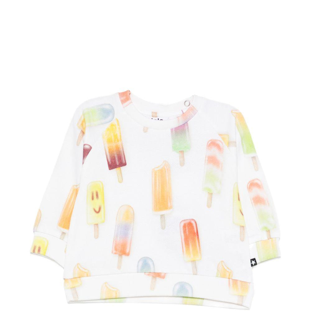 Felpa per neonati Molo bianca con motivo a dischi 6S26J203 9561 MOLO KIDS