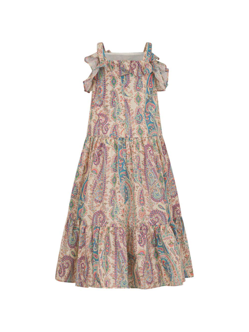 Abito per bambina ETRO KIDS multicolore con ruches e stampa paisley GY1B40 M0081 107MC ETRO KIDS