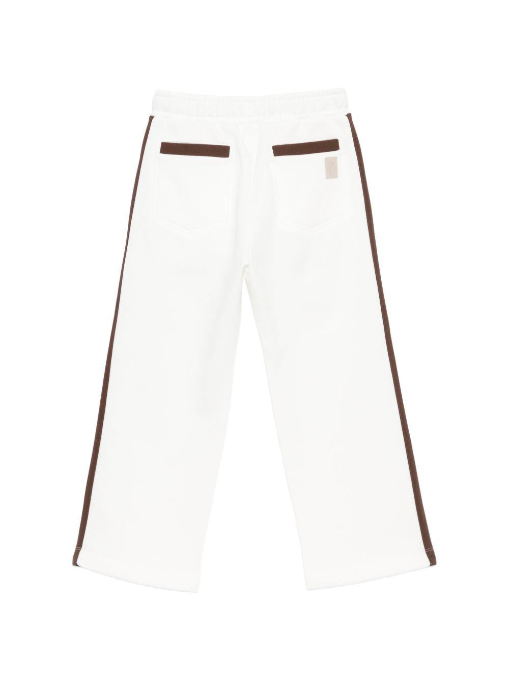 Pantaloni per bambino Eleventy Kids bianco con dettaglio righe sui lati EZ6I60 Z3999 101MA ELEVENTY KIDS