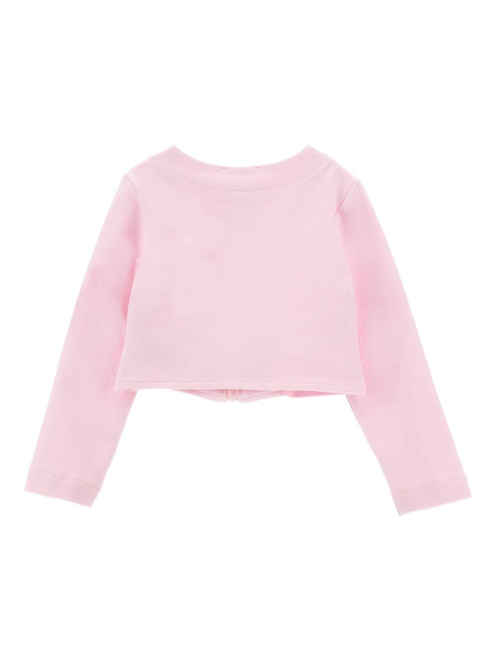 Felpa per bambina Monnalisa rosa con ricamo a fiori 19G801 7007 0090 MONNALISA KIDS