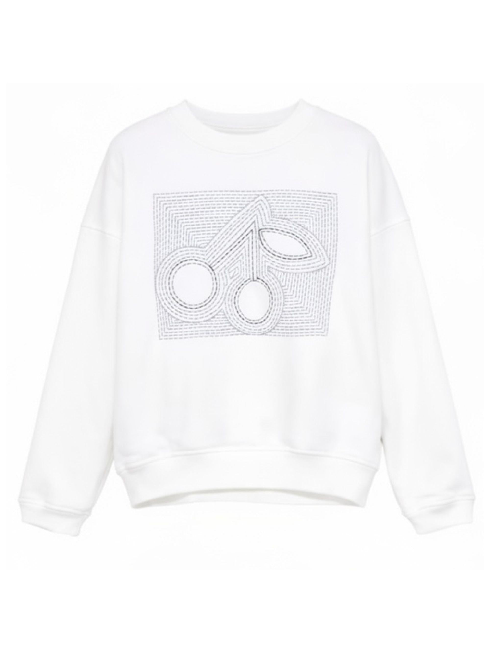 Felpa per bambini Bonpoint bianca con logo ricamato sul davanti S06GSWK00007 102 BONPOINT KIDS