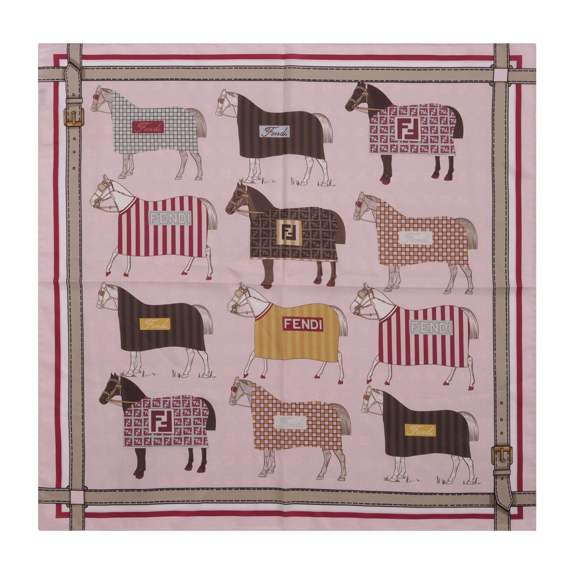 Foulard per bambina Fendi Kids multicolor con stampa Cavalli JFQ044 AWF8 F1VHK FENDI KIDS