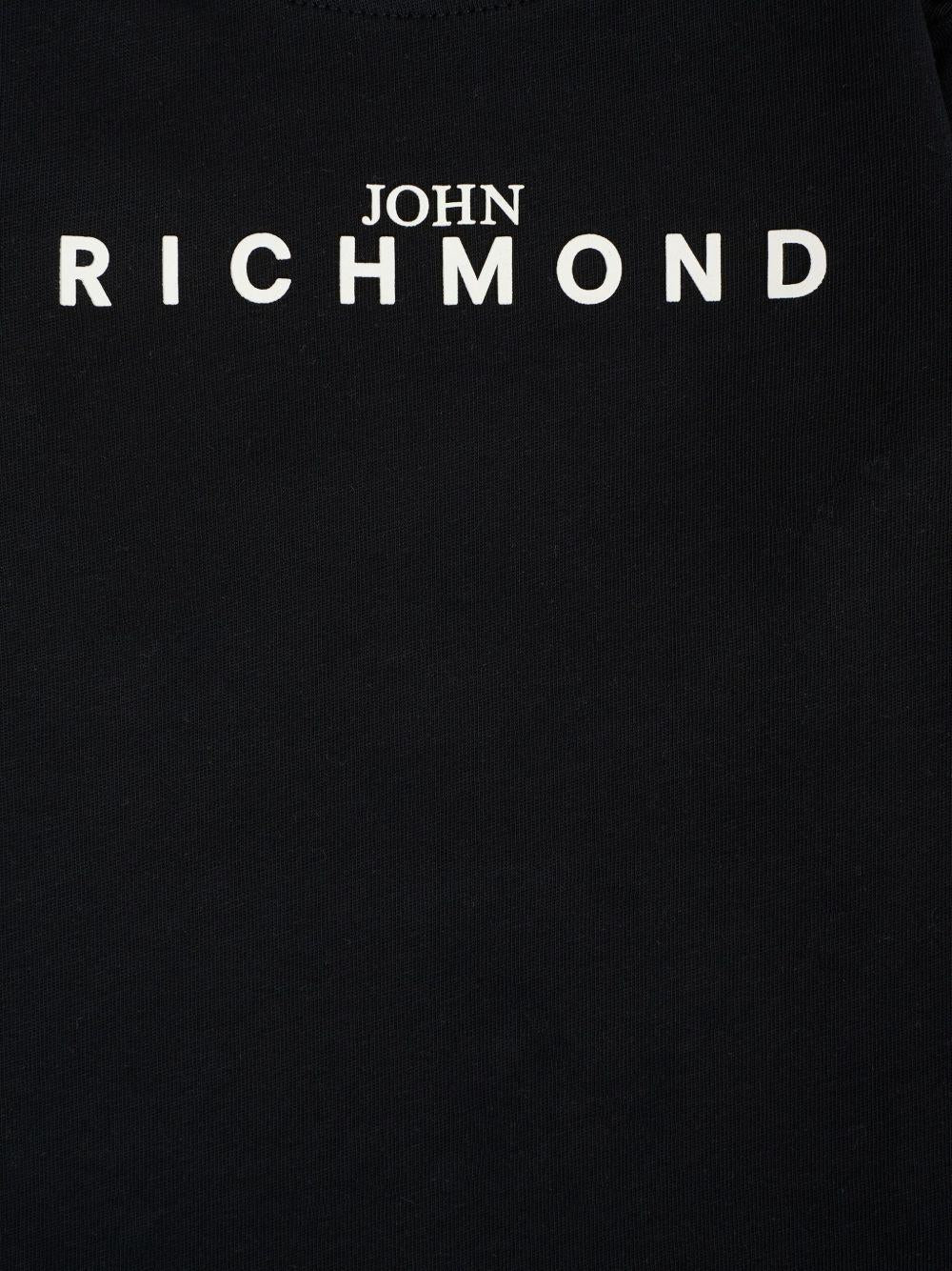 T-shirt per neonati John Richmond Junior nero con logo sul davanti RIA25012TS BLACK JOHN RICHMOND JUNIOR