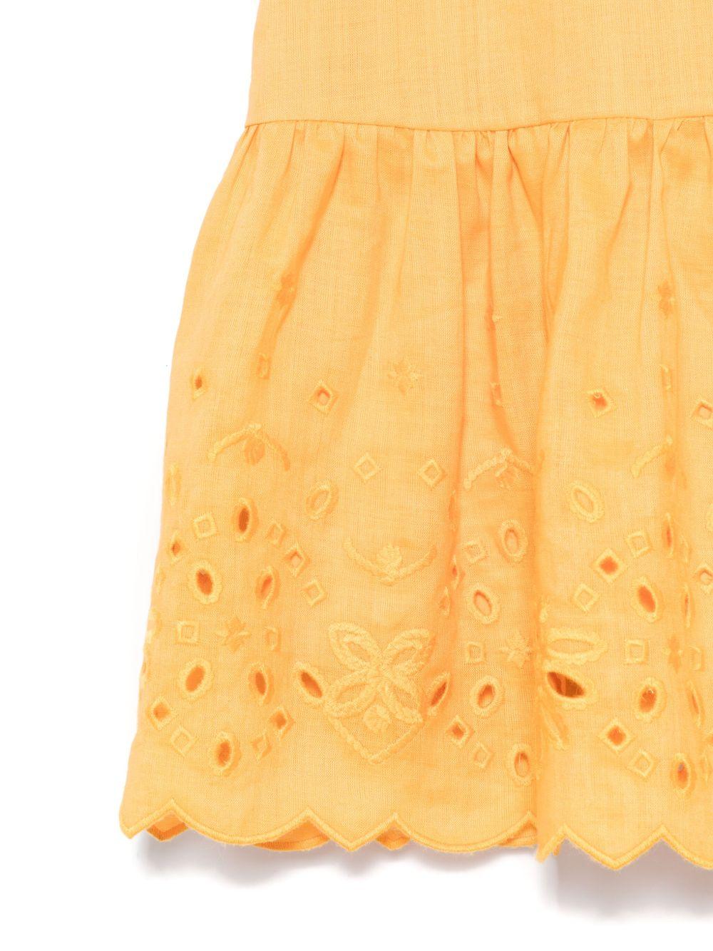 Abito per bambina Ermanno Scervino Junior giallo in pizzo sangallo SFAB058CLI007 7254 ERMANNO SCERVINO JUNIOR