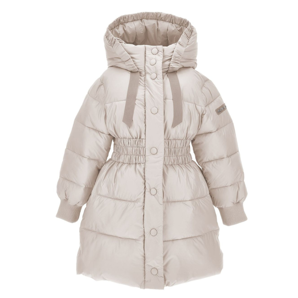 Piumino per bambina Monnalisa beige con cappuccio 17F102 6021 0003 MONNALISA