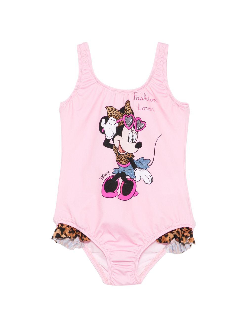 Costume intero per bambina MC2 Saint Barth Kids rosa con stampa grafica Disney TNA0001 02882L MC2 ST. BARTH KIDS