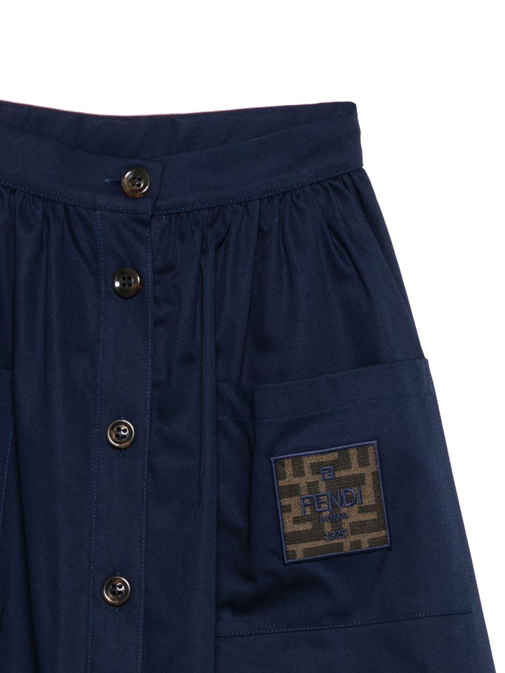 Gonna per bambina Fendi Kids blu con bottoni sul davanti JFE184 AS5Y F1I11 FENDI KIDS