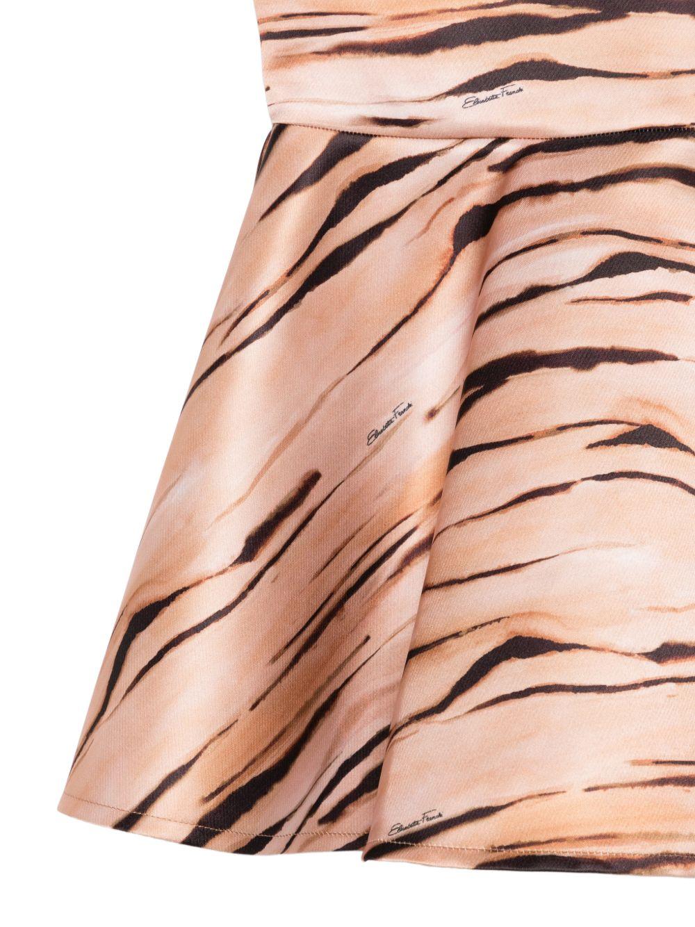 Abito smanicato per bambina Elisabetta Franchi La Mia Bambina beige con stampa animalier EFAB6690RAE01 6006 ElISABETTA FRANCHI KIDS