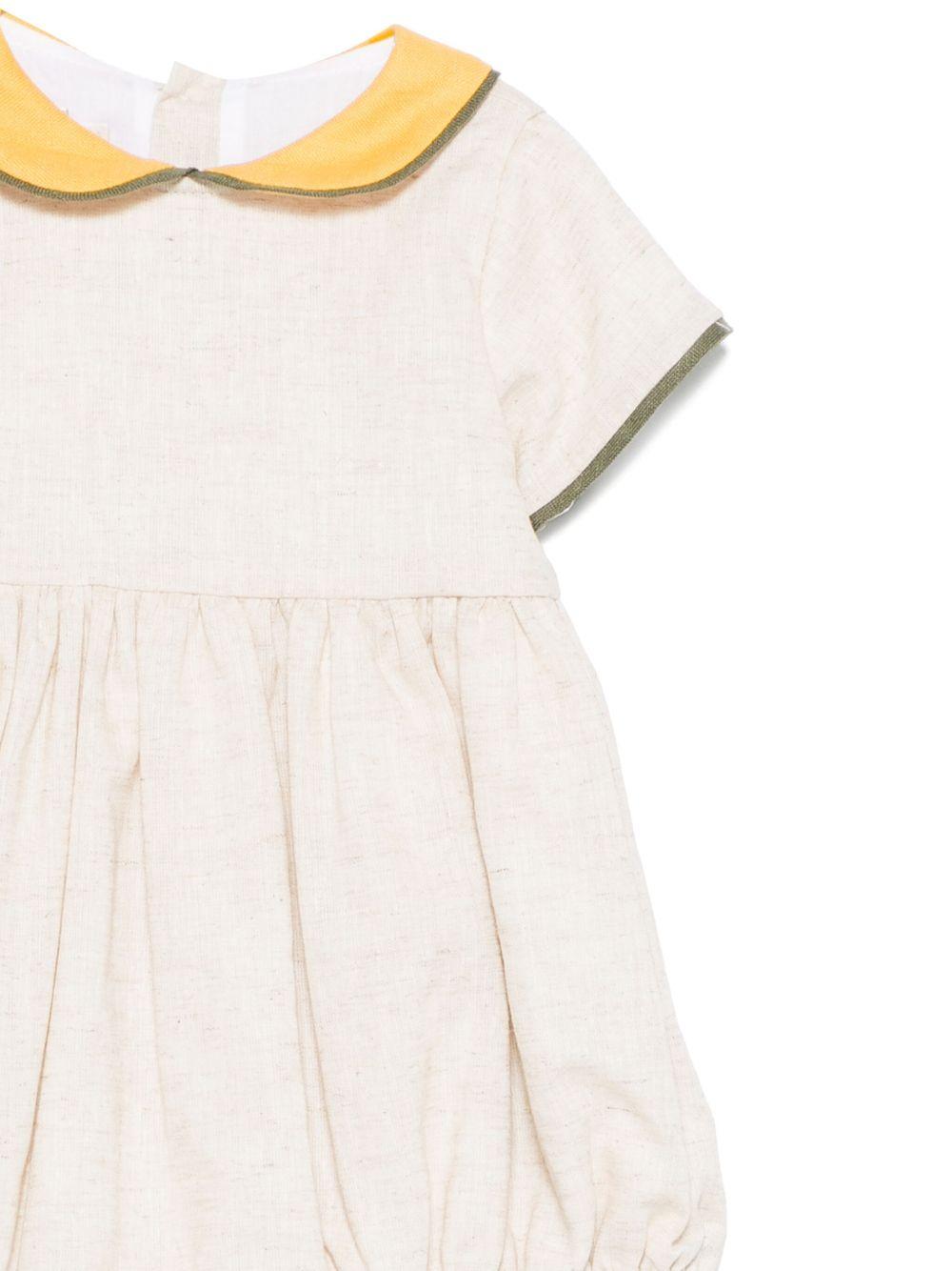 Tutina per neonato La Stupenderia beige con colletto a contrasto TBPG51D05 D19 LA STUPENDERIA