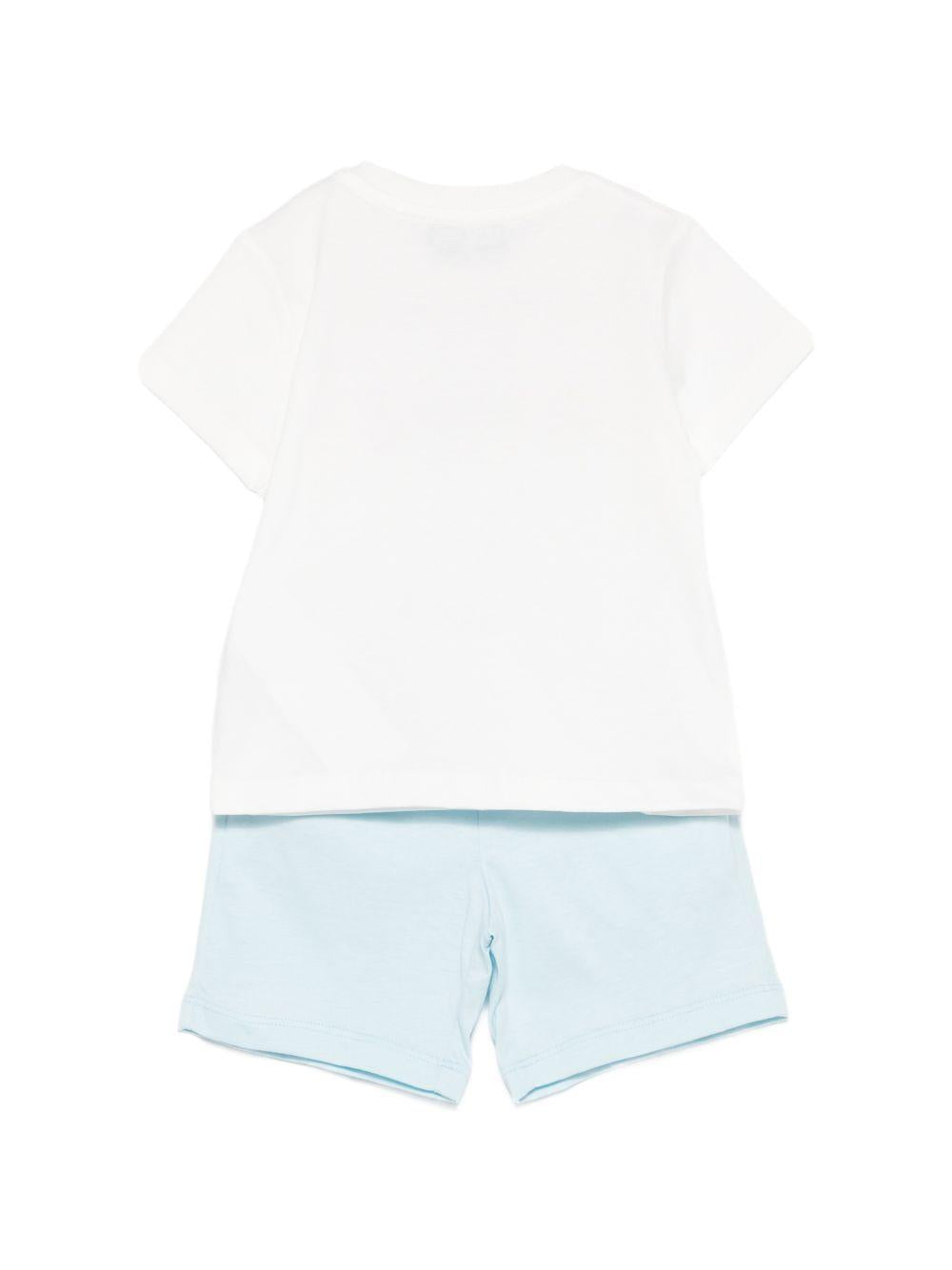 Set t-shirt e shorts per neonato Moschino Kids multicolor con stampa orsetti sul davanti M5G00MLAA01 84325 MOSCHINO KIDS