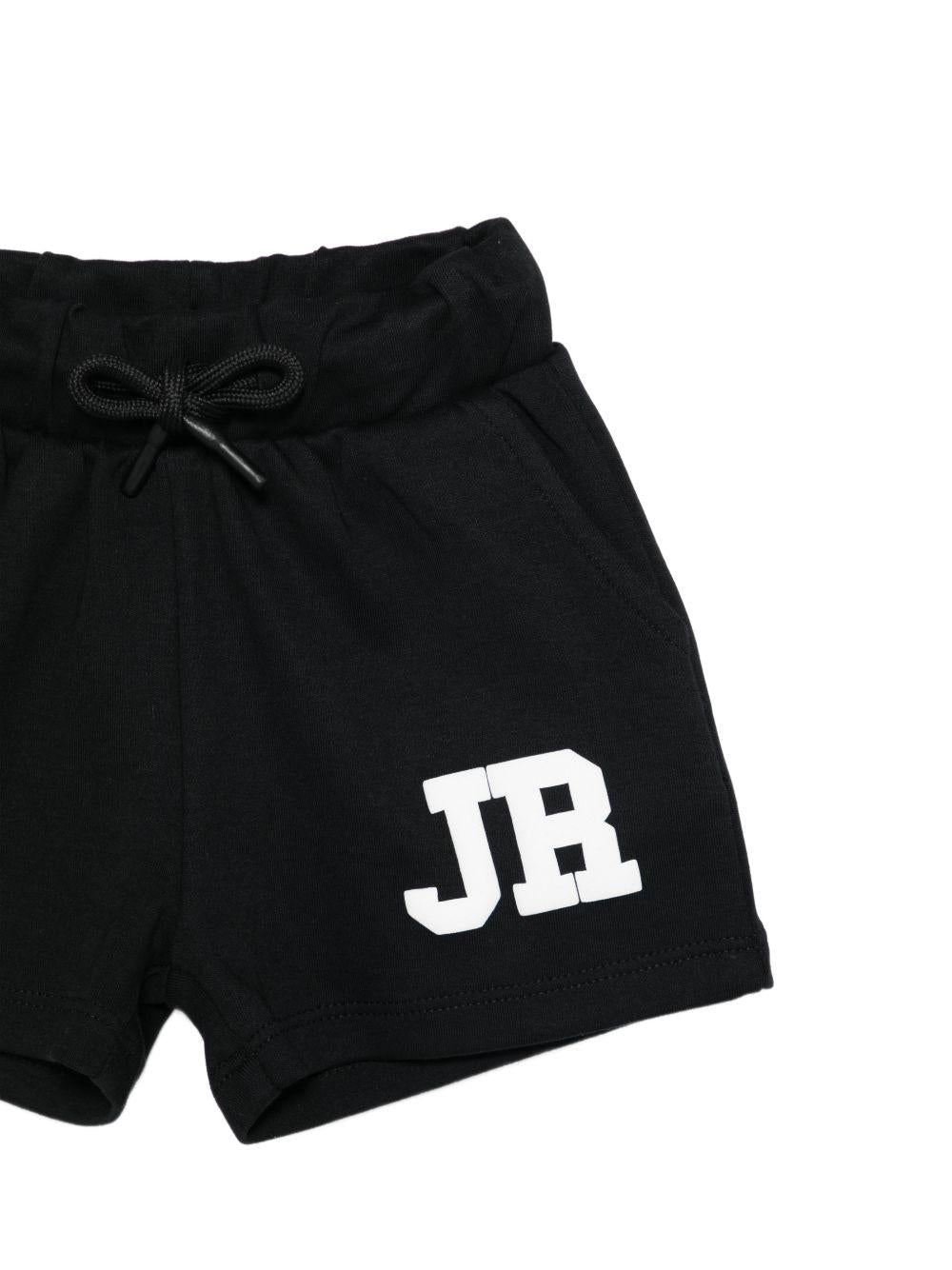 Completo t-shirt e shorts per neonati John Richmond Junior bianco e nero con dettaglio logo RIP26022CJ WHITE JOHN RICHMOND KIDS