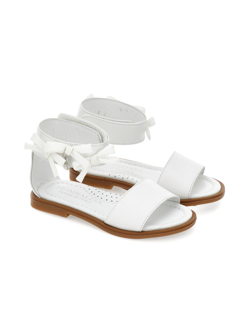 Sandali per bambina Monnalisa bianchi con decorazione fiocchi 8CG003 7707 0001 MONNALISA KIDS