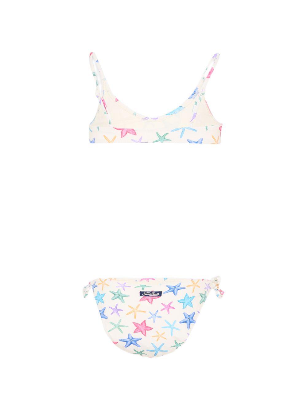Bikini per bambina MC2 Saint Barth Kids beige con stampa a stella marina PALO002 00578L MC2 ST. BARTH KIDS