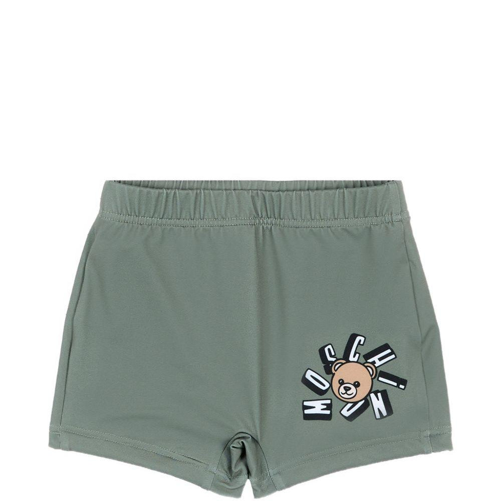 Costume per neonato Moschino Kids verde con stampa Teddy MXL006LKA11 30037 MOSCHINO KIDS