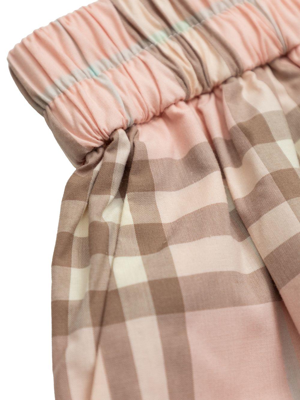 Shorts per neonata Burberry Kids rosa con motivo a quadri 8121226 C4170 BURBERRY KIDS