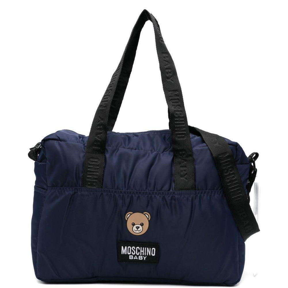 Borsa fasciatoio per neonati Moschino Kids blu navy con design trapuntato MUX05WL3A89 40016 MOSCHINO KIDS