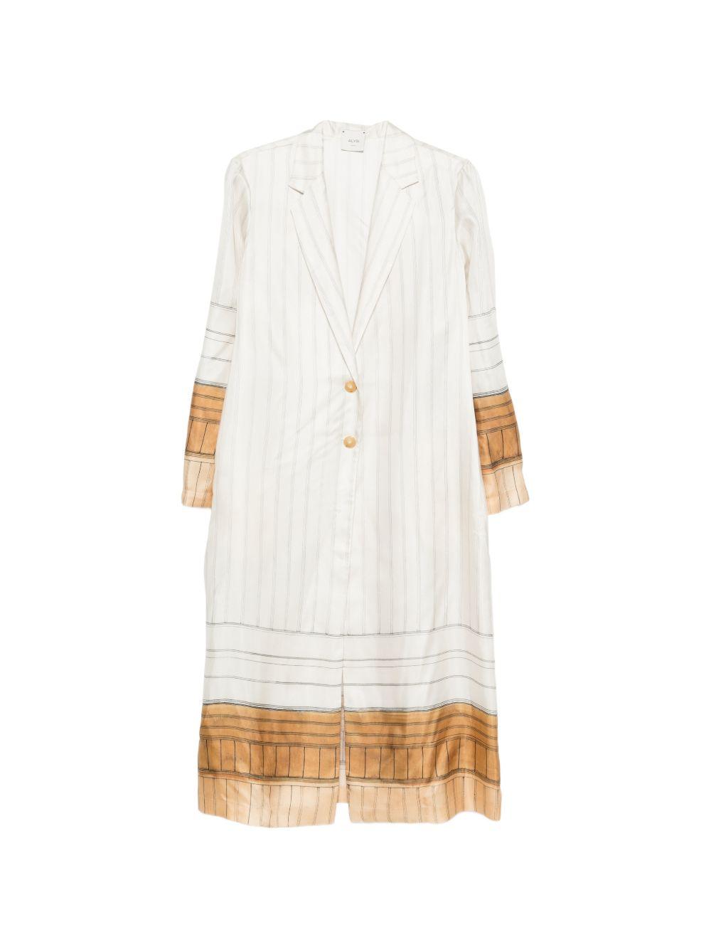 Abito chemisier per donna Alyisi beige con design a righe 116915 P6063 GESSO ALYSI