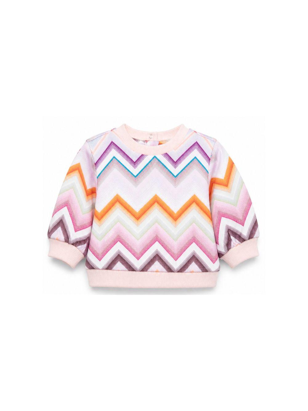 Felpa per neonata Missoni Kids multicolore con stampa zigzag all-over MZ4000 Z4078 999 MISSONI KIDS