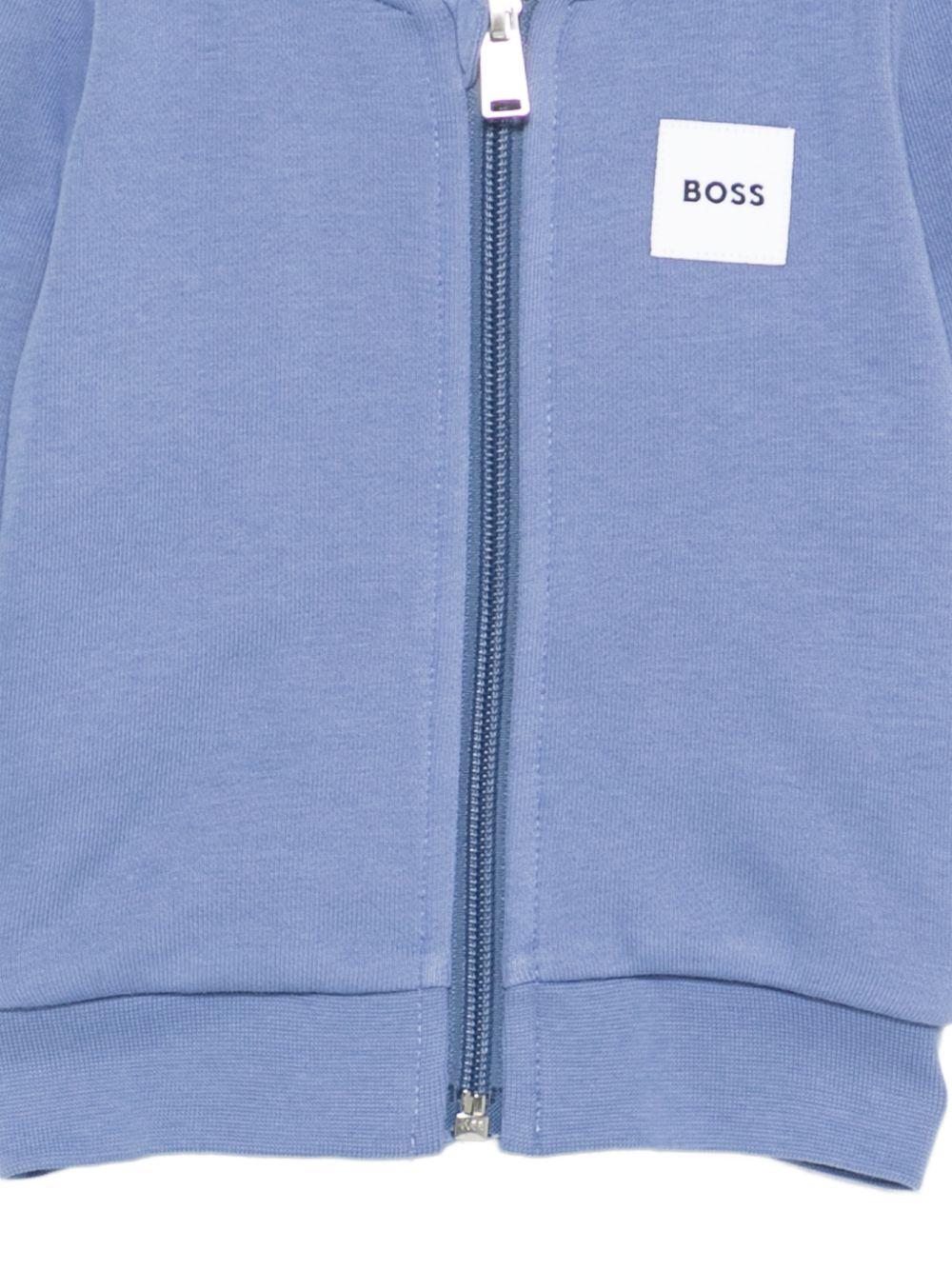 Felpa per neonato Boss Kidswear azzurra con toppa con logo J52866 881 BOSS KIDS