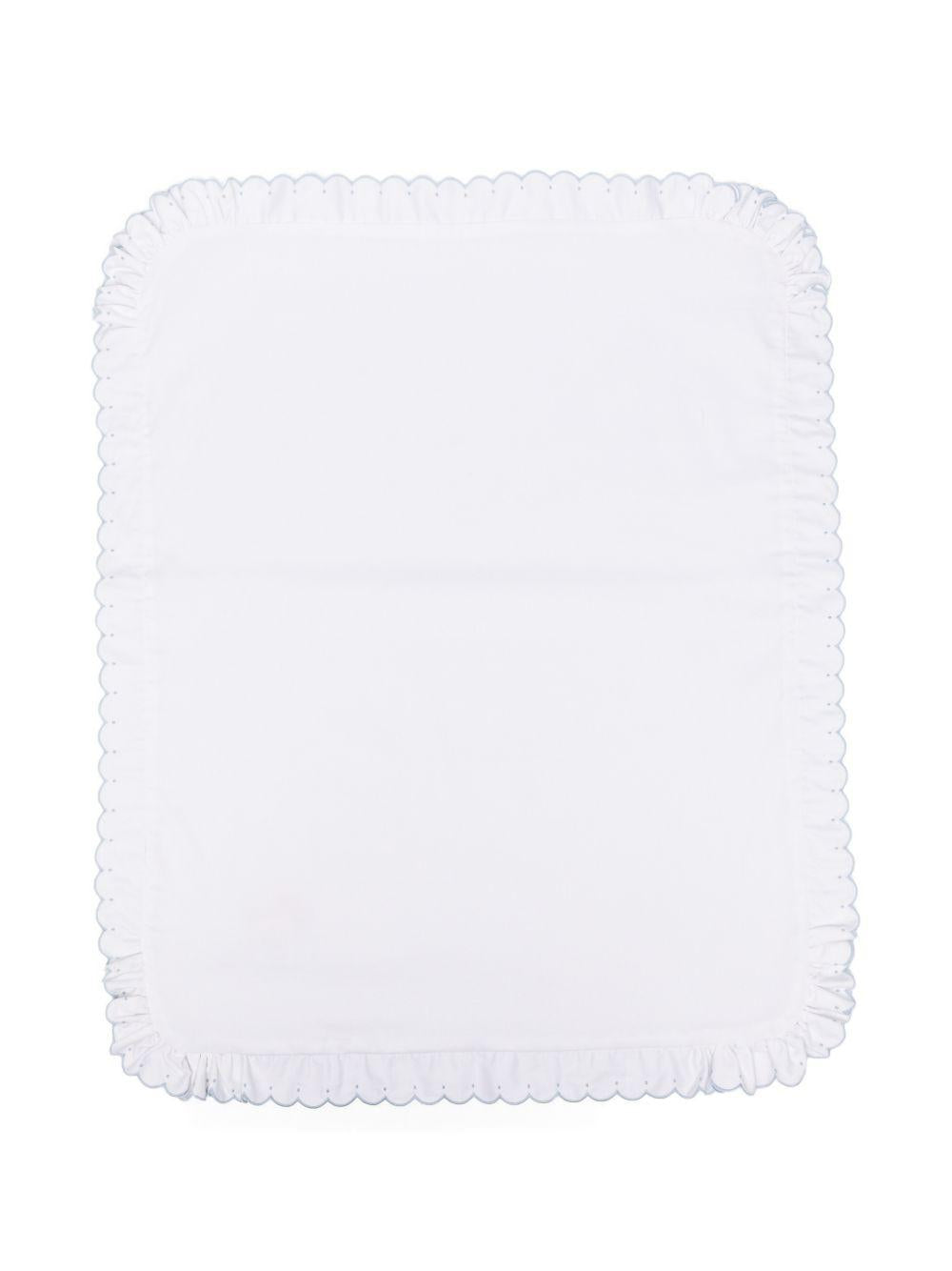 Coperta per neonato La Stupenderia bianca con bordo smerlato 2TBCO50 P01AZZ LA STUPENDERIA