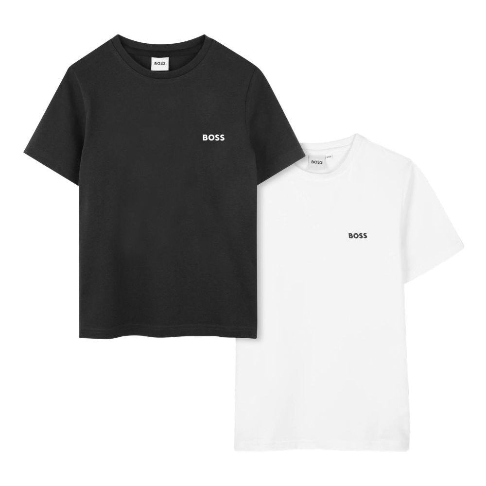 Set 2 T-shirt Boss Kids bianca/nera con dettaglio logo J52680 M41 BOSS KIDS