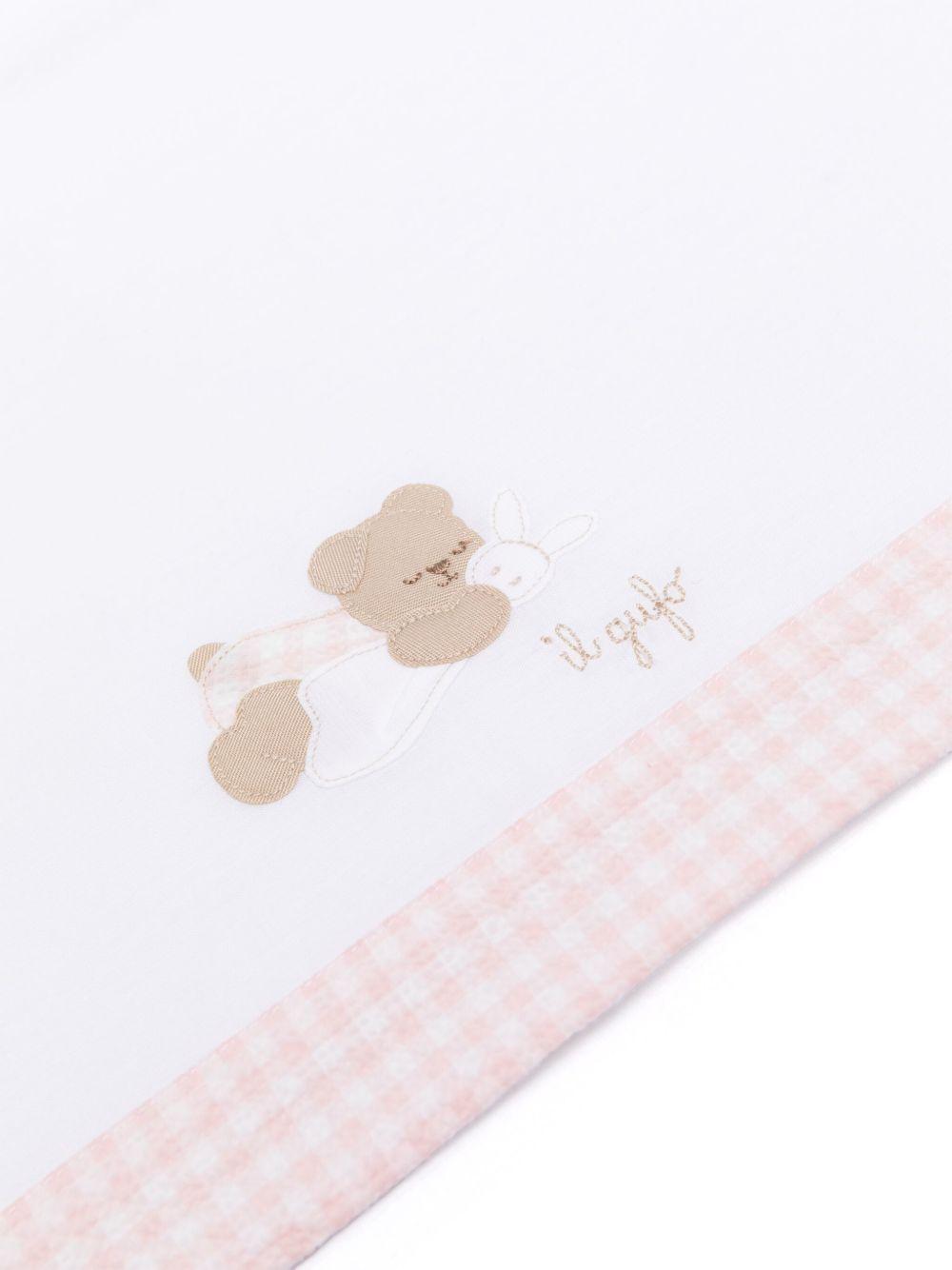 Lenzuola con logo per neonato Il Gufo bianco con orlo rifinito P25OL001B0003 0132 IL GUFO KIDS