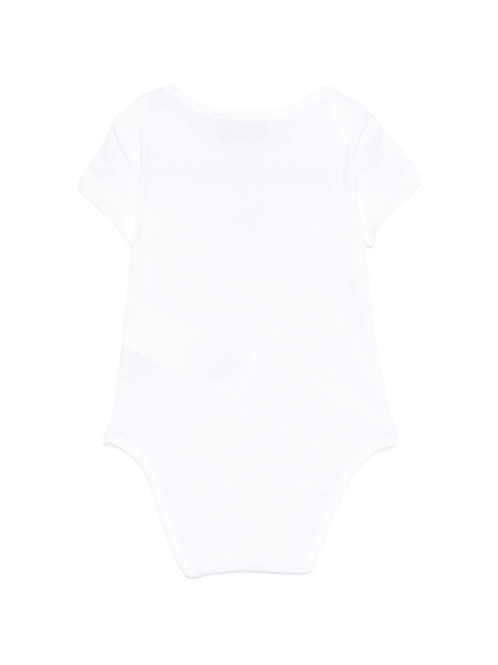 Body per neonati Moschino Kids bianco con stampa Teddy Bear MUT04KLAA03 10101 MOSCHINO KIDS