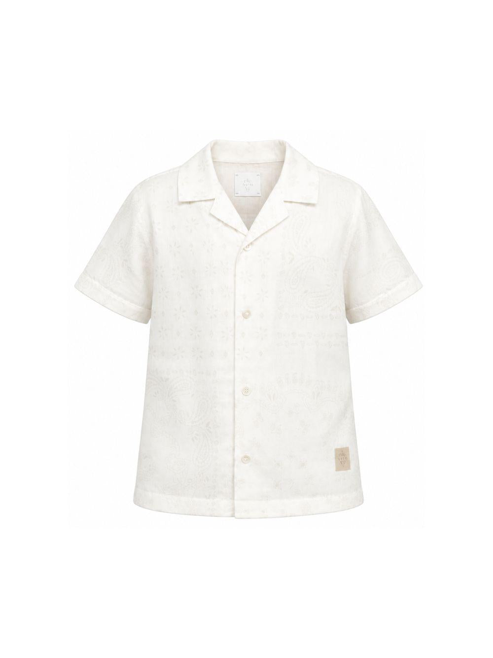 Camicia per bambino Eleventy Kids bianca con design a fantasia EY5P61 P0582 101GR ELEVENTY KIDS