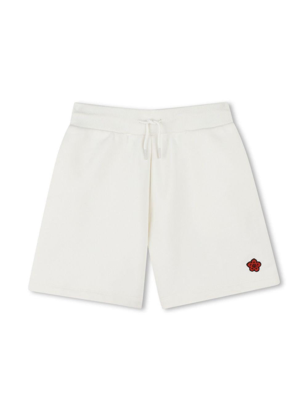 Shorts per bambina Kenzo Kids bianco con applicazione logo sulla gamba K60995 117 KENZO KIDS