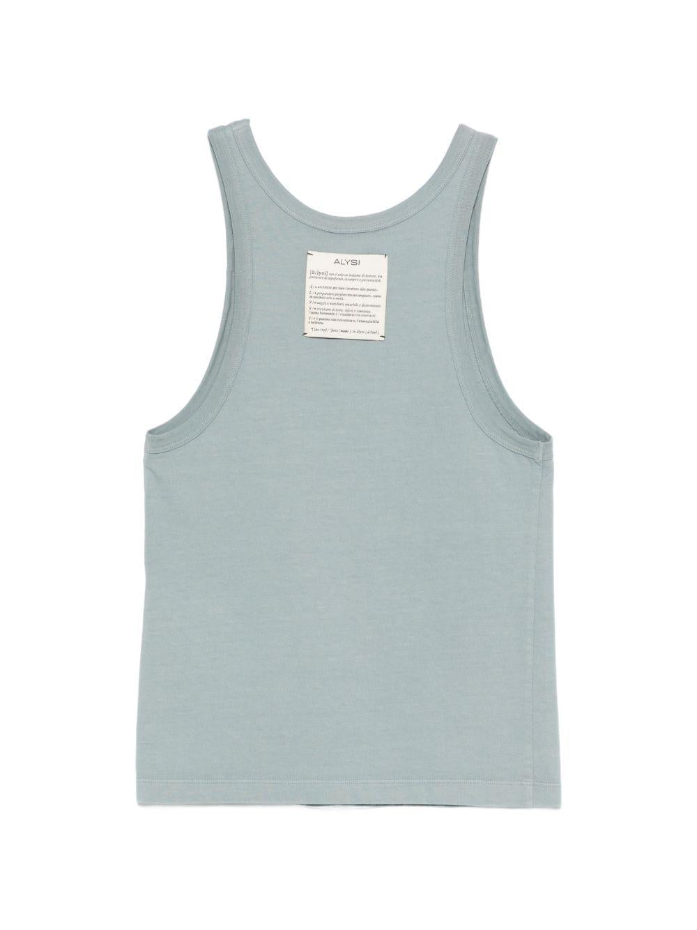 Top per donna Alysi azzurro con logo sul davanti 116428 P6027 CE ALYSI