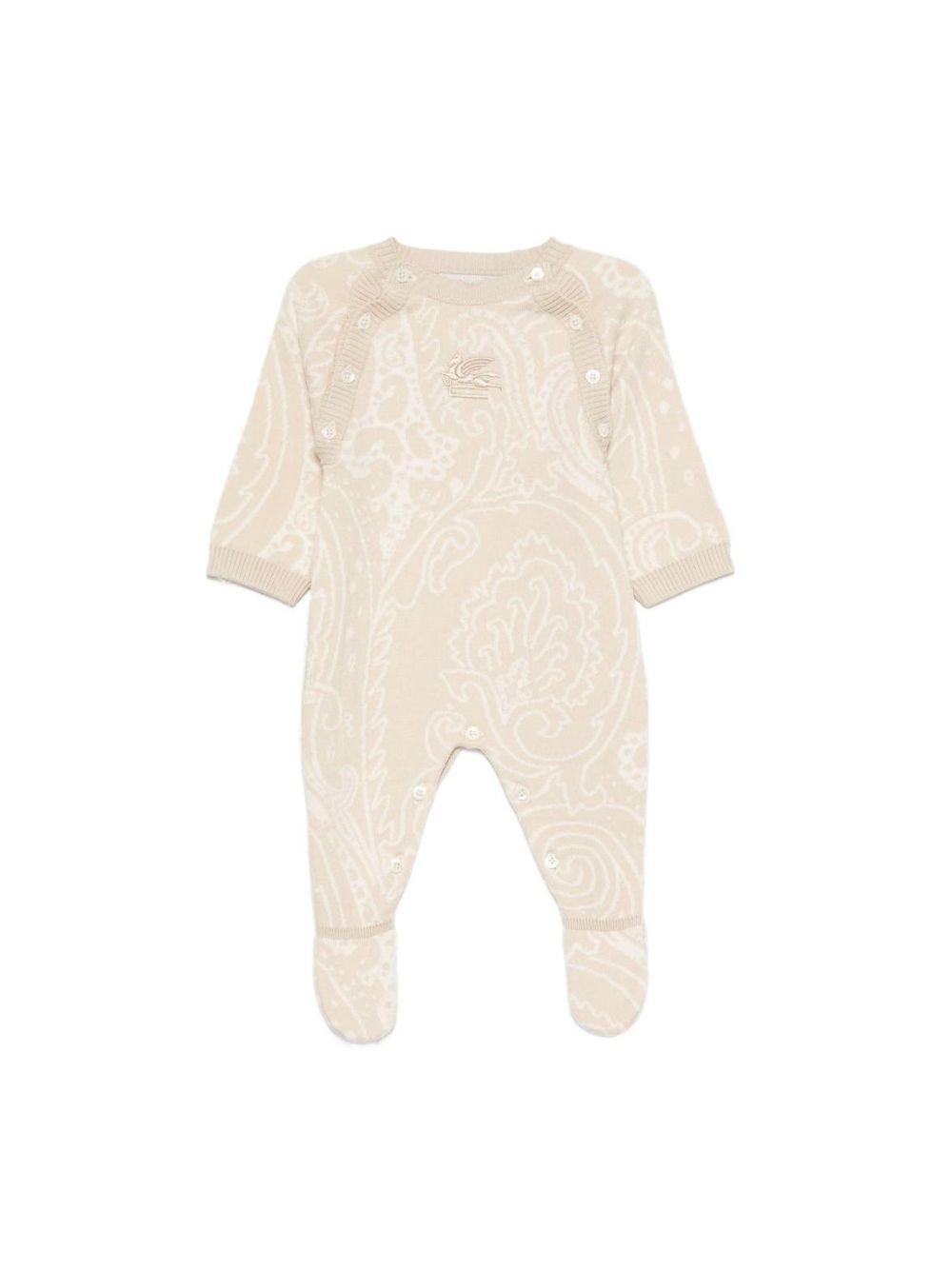Tutina per neonati Etro Kids beige con motivo paisley GZB500 Z1376 185 ETRO KIDS