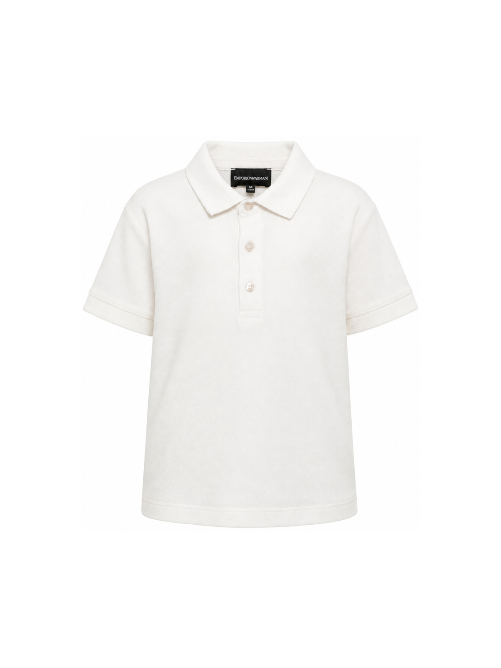 Polo per bambino Emporio Armani Kids bianca opaca con logo ricamato EB001645 AF28486 U1009 EMPORIO ARMANI KIDS