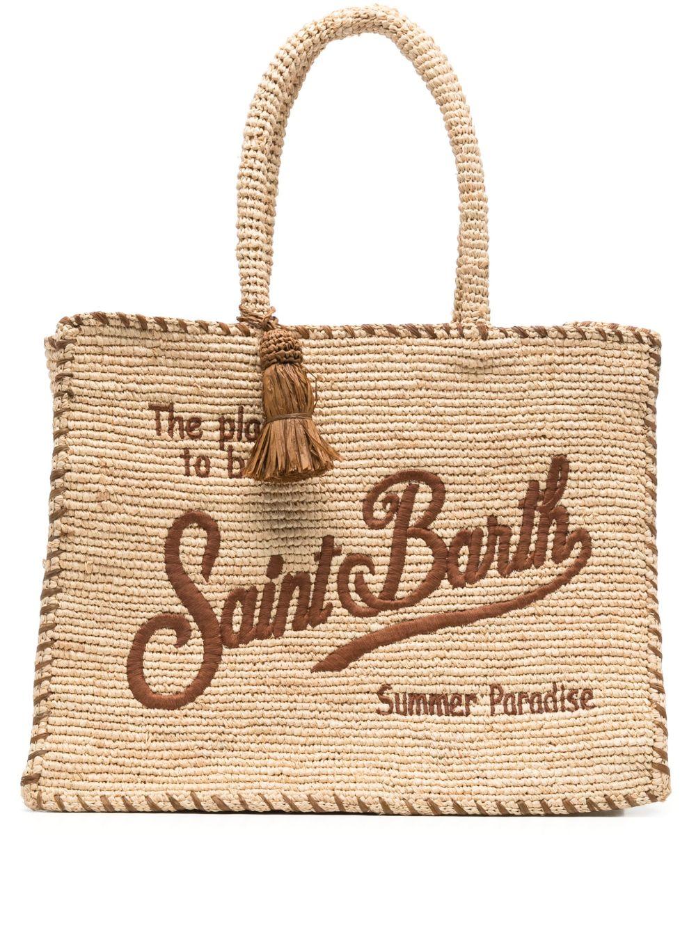 Borsa tote MC2 Saint Barth beige chiaro con due manici superiore tondi VANI013 00435L MC2 ST. BARTH KIDS