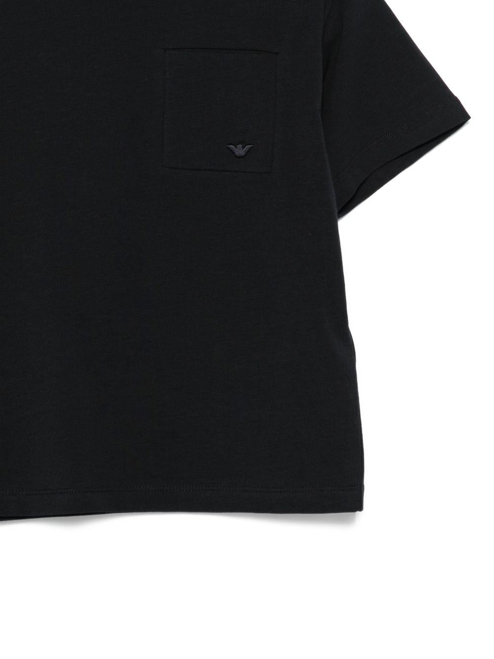T-shirt per bambino Emporio Armani Kids blu con dettaglio logo EB001318 AF21808 UB118 EMPORIO ARMANI KIDS
