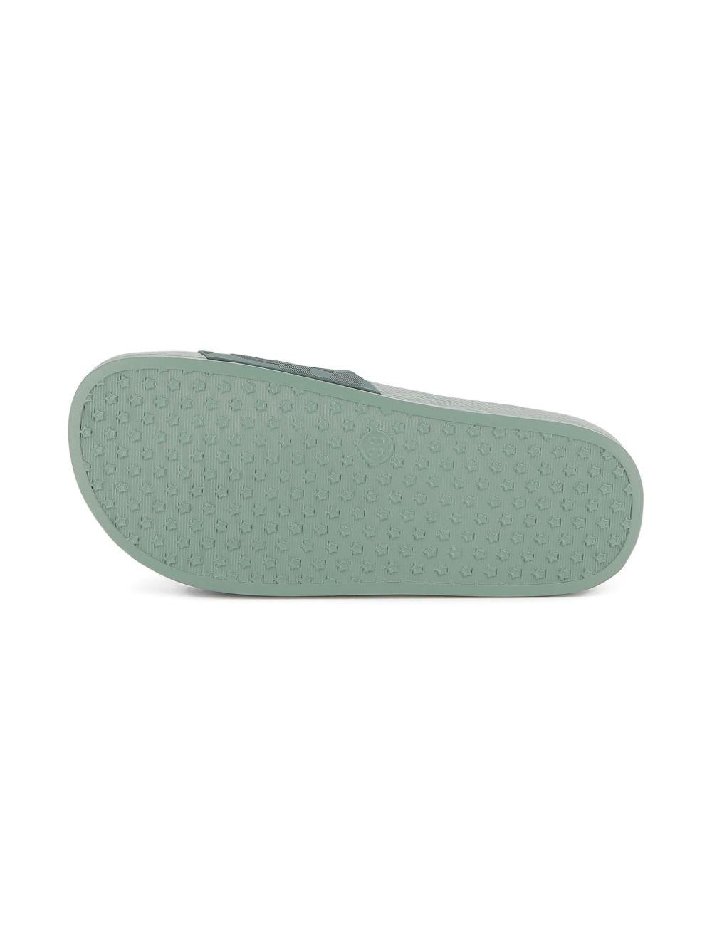 Ciabatte da bambino Boss Kids verde con logo J52799 68C BOSS KIDS