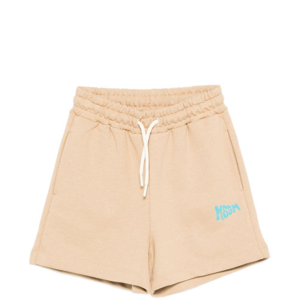 Shorts per bambino MSGM Kids beige con dettaglio logo sulla gamba S6MSJUBE221 178 MSGM KIDS