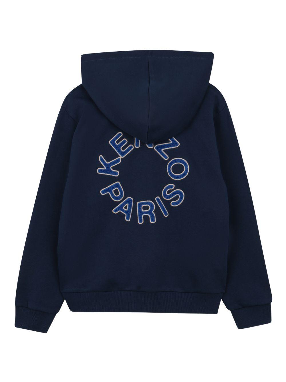 Felpa per bambino Kenzo Kids blu con stampa logo sul petto K61691 84N KENZO KIDS