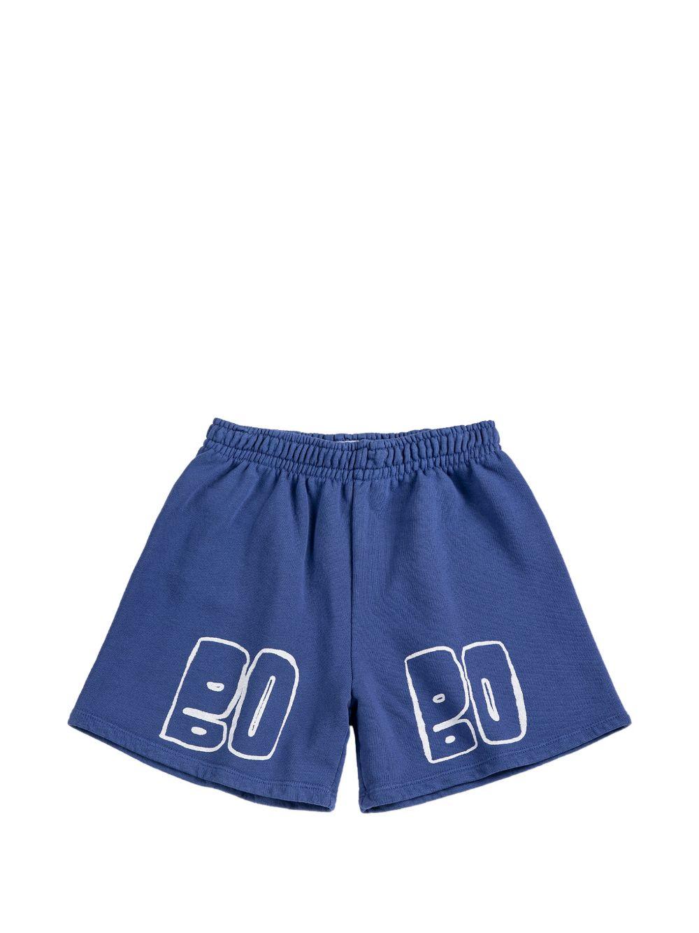 Shorts per bambino Bobo Choses blu con logo sul davanti B126AC144 411 BOBO CHOSES KIDS