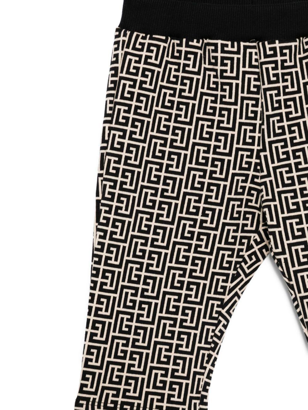 Pantaloni per neonato Balmain Kids beige con motivo monogramma BX6510 Z2411 106NE BALMAIN KIDS