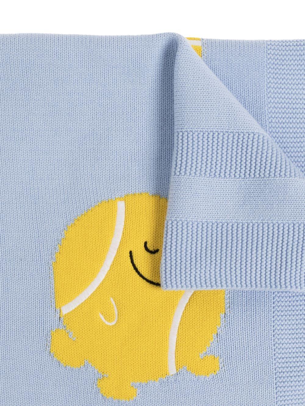 Coperta per neonati Stella McCartney Kids azzurra con ricamo palline da tennis TY0510 Z2423 602 STELLA McCARTNEY KIDS