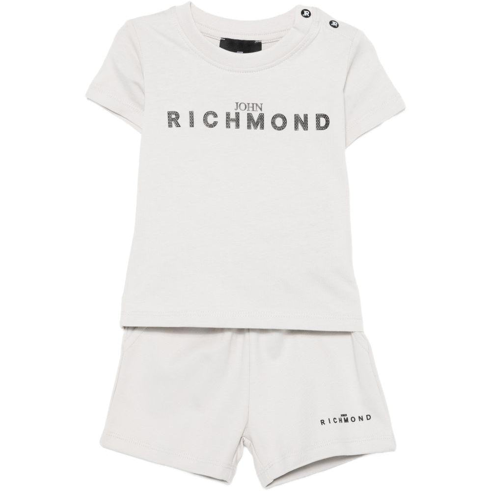 Set due pezzi per neonato John Richmond Junior grigio con dettaglio logo RIP26006CJ BLUE VAPOR JOHN RICHMOND KIDS